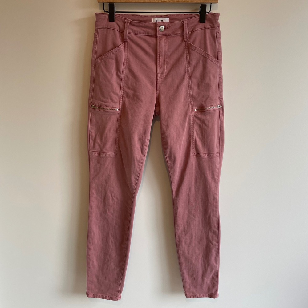 Pistola Pink‎ Skinny Cargo Pants Ankle Zip Utility Womens Size 28 Stretch Casual